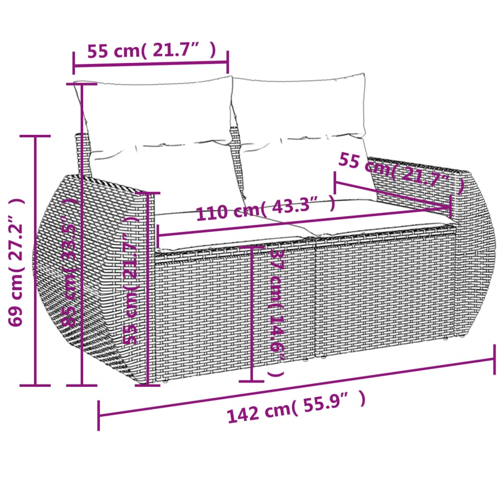 6-tlg. Garten-Sofagarnitur mit Kissen Braun Poly Rattan - Premium Gartenmöbel-Sets  - Just €554.21! Shop now at homesales4u
