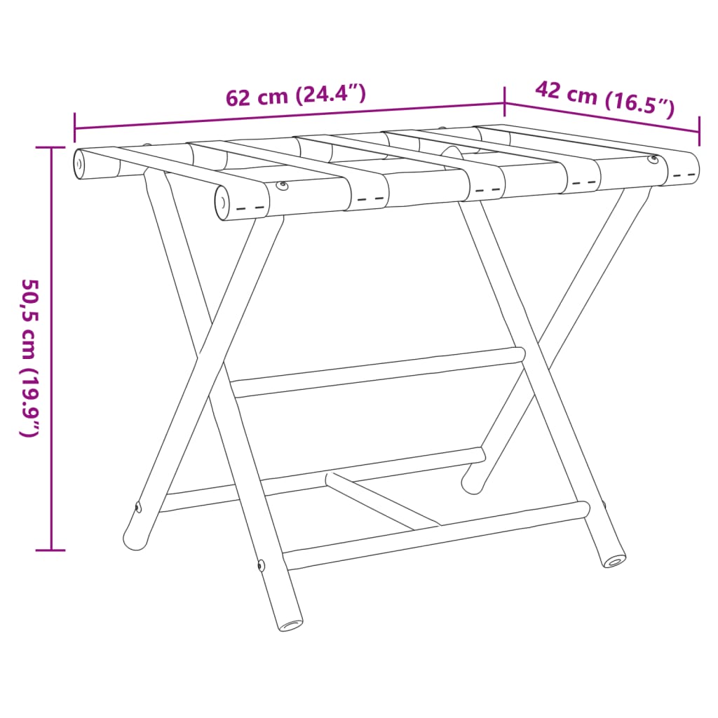 Gepäckablage Klappbar 62x42x50,5 cm Bambus - Premium Kofferablagen  - Just €46.38! Shop now at homesales4u