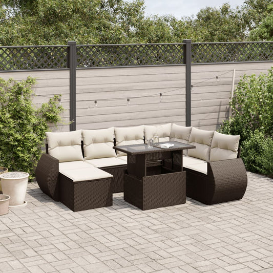 8-tlg. Garten-Sofagarnitur mit Kissen Braun Poly Rattan - Premium Gartenmöbel-Sets  - Just €774.55! Shop now at homesales4u