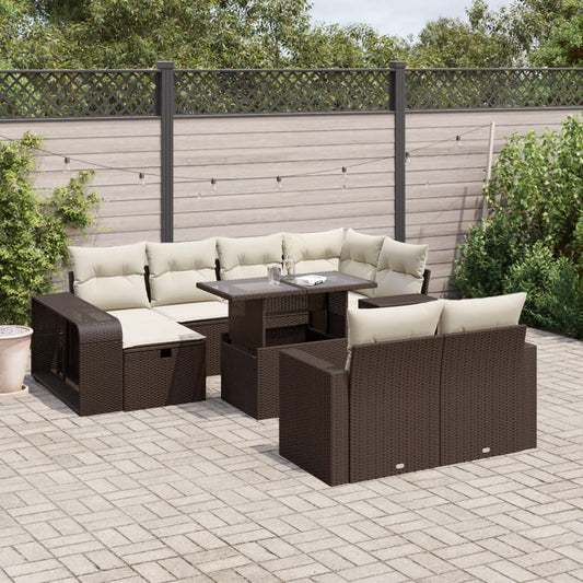 11-tlg. Garten-Sofagarnitur mit Kissen Braun Poly Rattan - Premium Gartenmöbel-Sets  - Just €930.57! Shop now at homesales4u