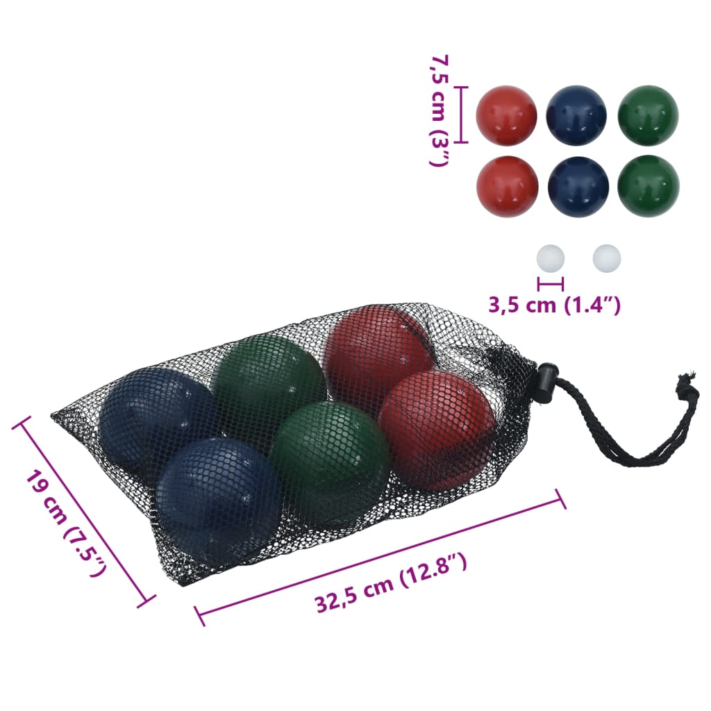 8-tlg. Boccia-Spielset mit Tragetasche Massivholz Kiefer - Premium Gartenspiele  - Just €35.92! Shop now at homesales4u