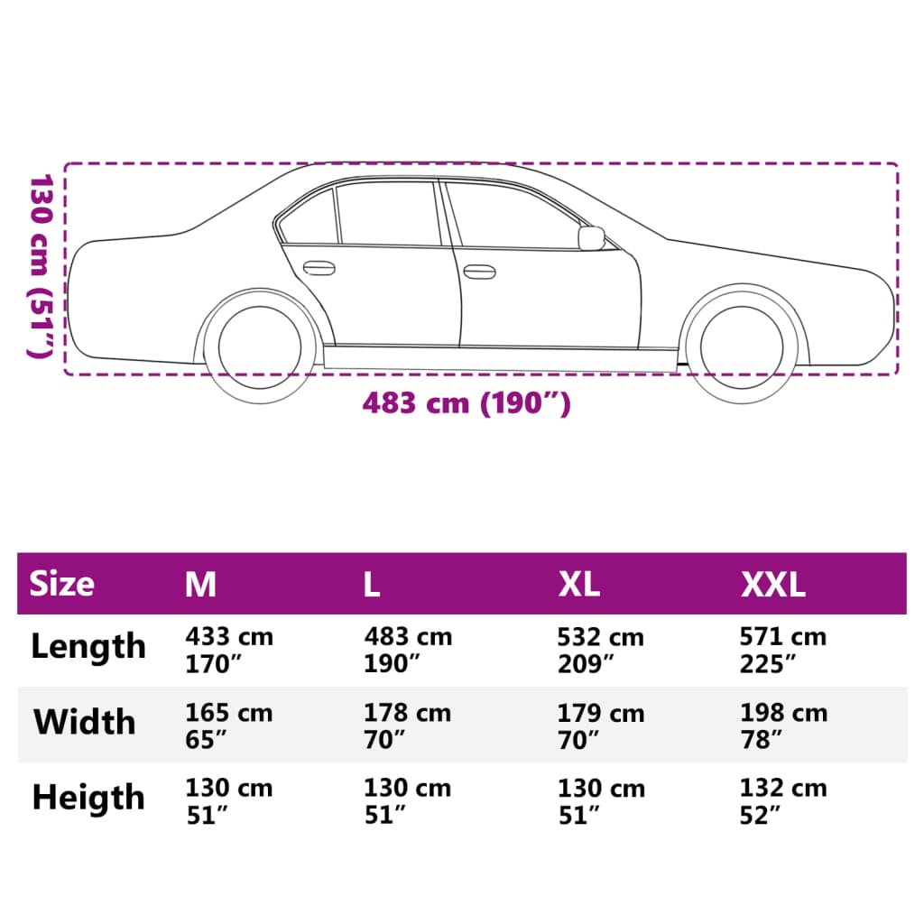 Autoabdeckung für Limousine mit Schnallenriemen Voll Silbern L - Premium Kfz-Abdeckplanen  - Just €46.68! Shop now at homesales4u