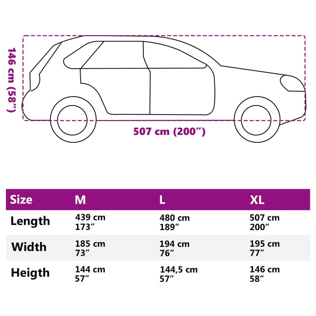 Autoabdeckung für SUV mit Schnallenriemen Voll Silbern XL - Premium Kfz-Abdeckplanen  - Just €55.73! Shop now at homesales4u