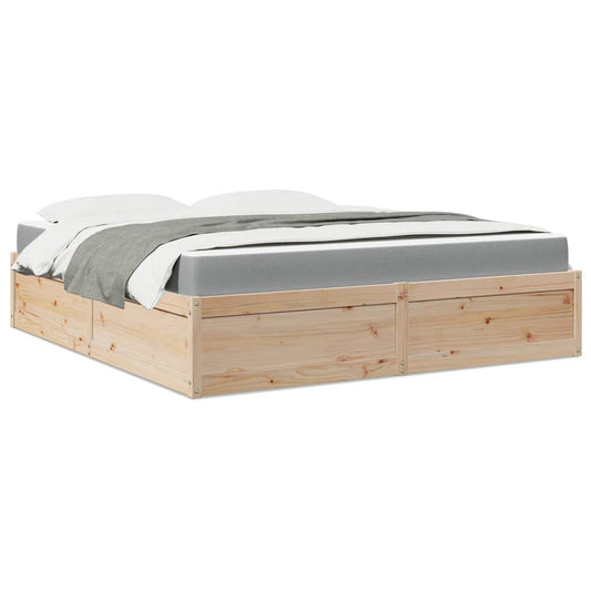 Bett mit Matratze 180x200 cm Massivholz Kiefer - Premium Betten & Bettgestelle  - Just €564.29! Shop now at homesales4u