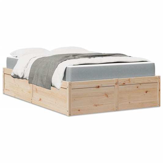 Bett mit Matratze 120x200 cm Massivholz Kiefer - Premium Betten & Bettgestelle  - Just €472.18! Shop now at homesales4u