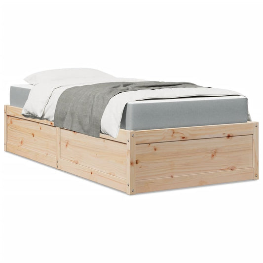 Bett mit Matratze 90x200 cm Massivholz Kiefer - Premium Betten & Bettgestelle  - Just €337.44! Shop now at homesales4u