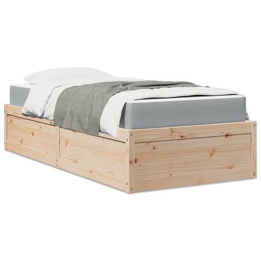 Bett mit Matratze 90x190 cm Massivholz Kiefer - Premium Betten & Bettgestelle  - Just €313.22! Shop now at homesales4u