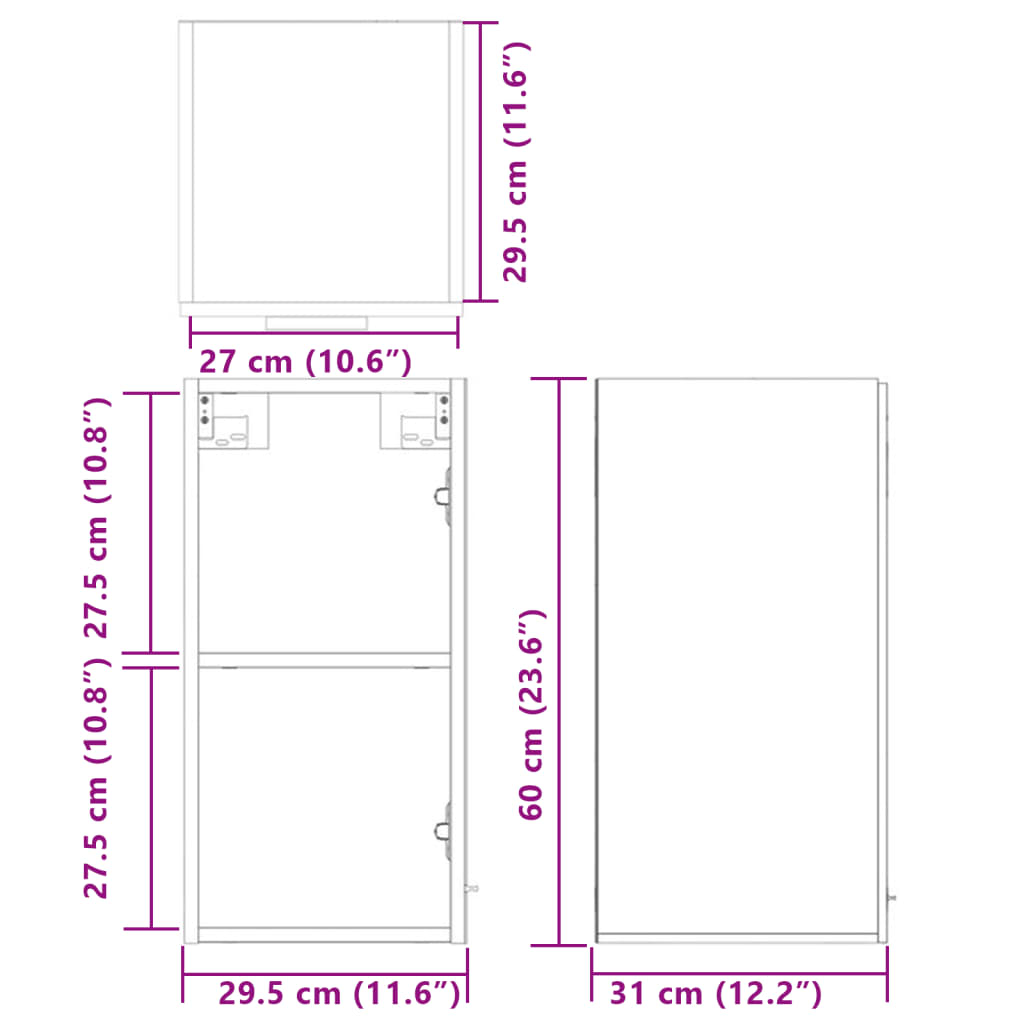 Hängeschrank Lyon Sonoma-Eiche 29,5x31x60 cm Holzwerkstoff - Premium Küchenschränke  - Just €47.89! Shop now at homesales4u