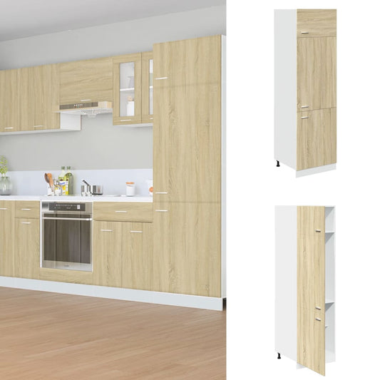 Kühlumbauschrank Lyon Sonoma-Eiche 60x57x207 cm Holzwerkstoff - Premium Küchenschränke  - Just €194.85! Shop now at homesales4u