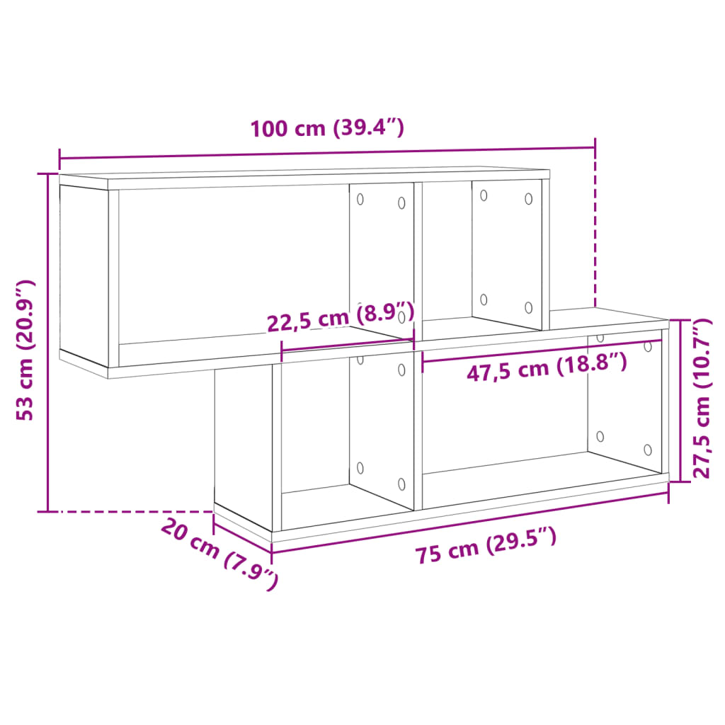 Wandregal Weiß 100x20x53 cm Holzwerkstoff - Premium Wandregale  - Just €54.14! Shop now at homesales4u