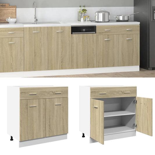 Schubunterschrank Lyon Sonoma-Eiche 80x46x81,5 cm Holzwerkstoff - Premium Küchenschränke  - Just €111.42! Shop now at homesales4u