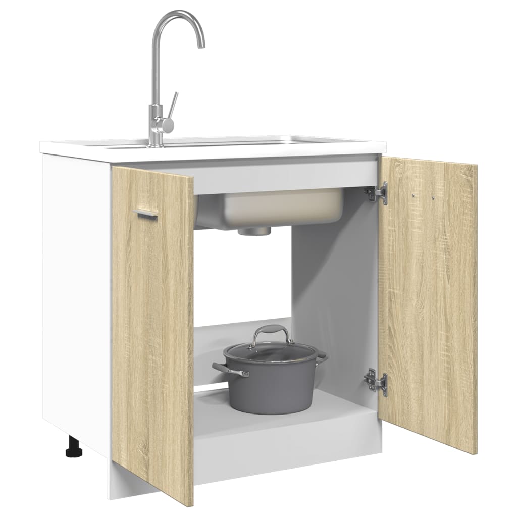 Unterschrank Lyon Sonoma-Eiche 80x46x81,5 cm Holzwerkstoff - Premium Küchenschränke  - Just €92.50! Shop now at homesales4u