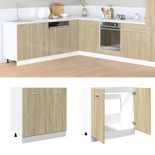 Unterschrank Lyon Sonoma-Eiche 80x46x81,5 cm Holzwerkstoff - Premium Küchenschränke  - Just €92.50! Shop now at homesales4u