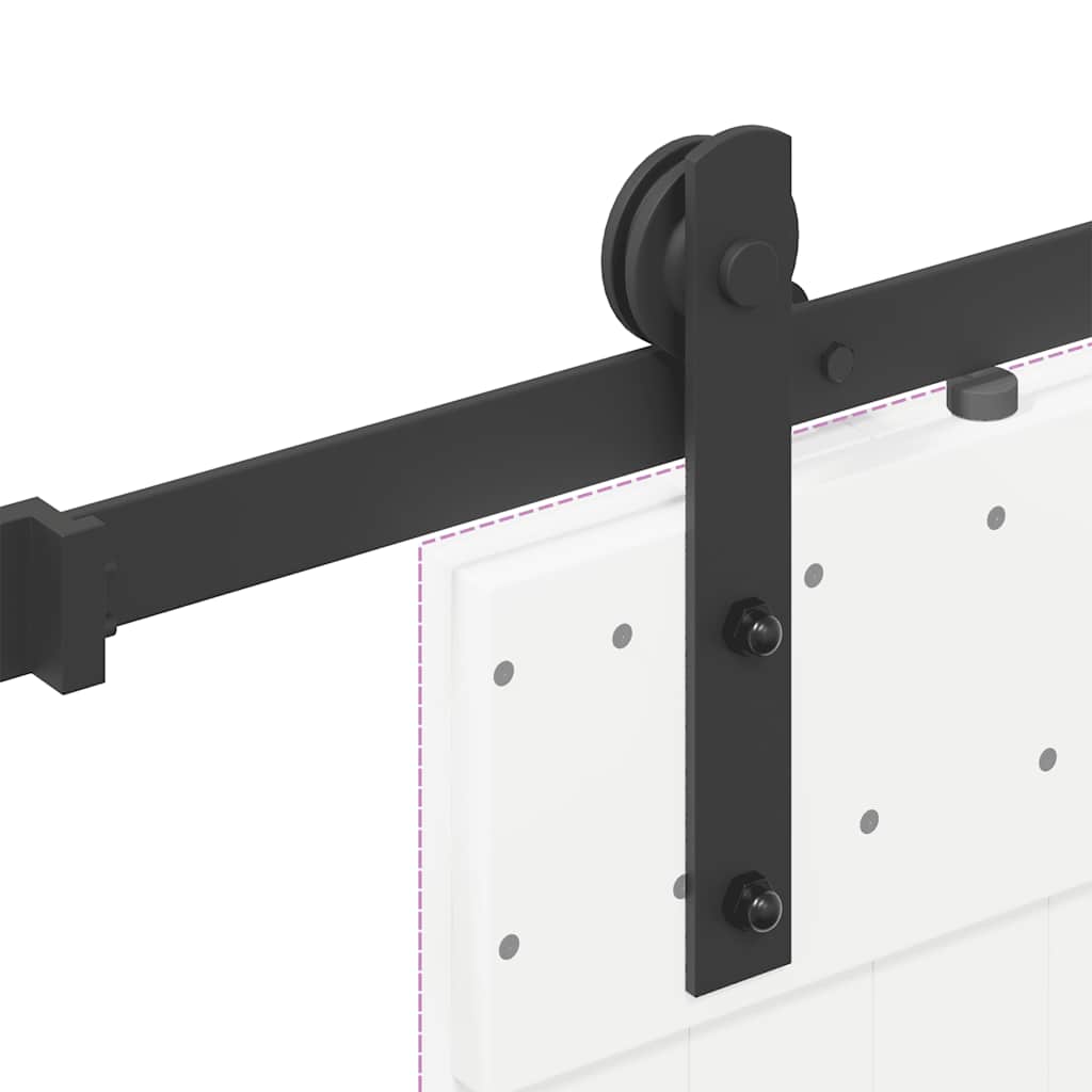 Schiebetürbeschlag-Set 183 cm Stahl Schwarz - Premium Türbeschläge & -klingeln  - Just €69.16! Shop now at homesales4u