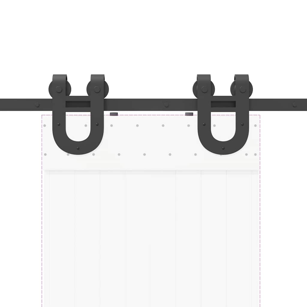 Schiebetürbeschlag-Set 200 cm Stahl Schwarz - Premium Türbeschläge & -klingeln  - Just €51.51! Shop now at homesales4u
