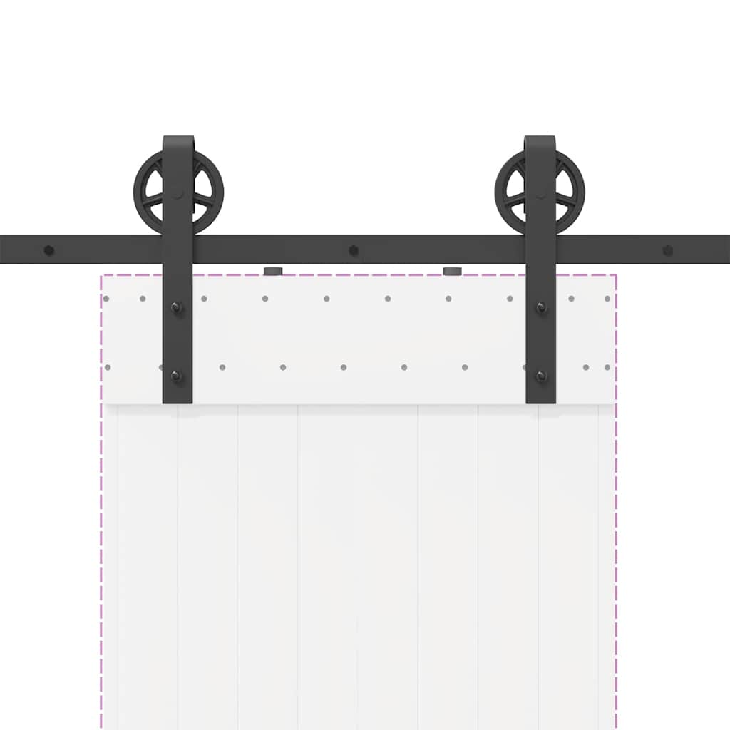 Schiebetürbeschlag-Set 200 cm Stahl Schwarz - Premium Türbeschläge & -klingeln  - Just €83.04! Shop now at homesales4u