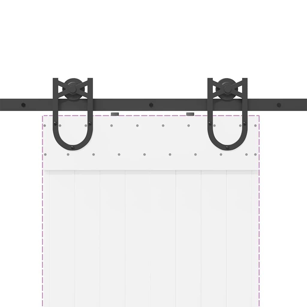 Schiebetürbeschlag-Set 200 cm Stahl Schwarz - Premium Türbeschläge & -klingeln  - Just €59.91! Shop now at homesales4u