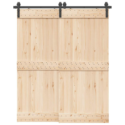 Schiebetürbeschlag-Set 183 cm Stahl Schwarz - Premium Türbeschläge & -klingeln  - Just €100.39! Shop now at homesales4u