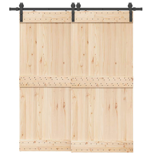 Schiebetürbeschlag-Set 200 cm Stahl Schwarz - Premium Türbeschläge & -klingeln  - Just €121.40! Shop now at homesales4u