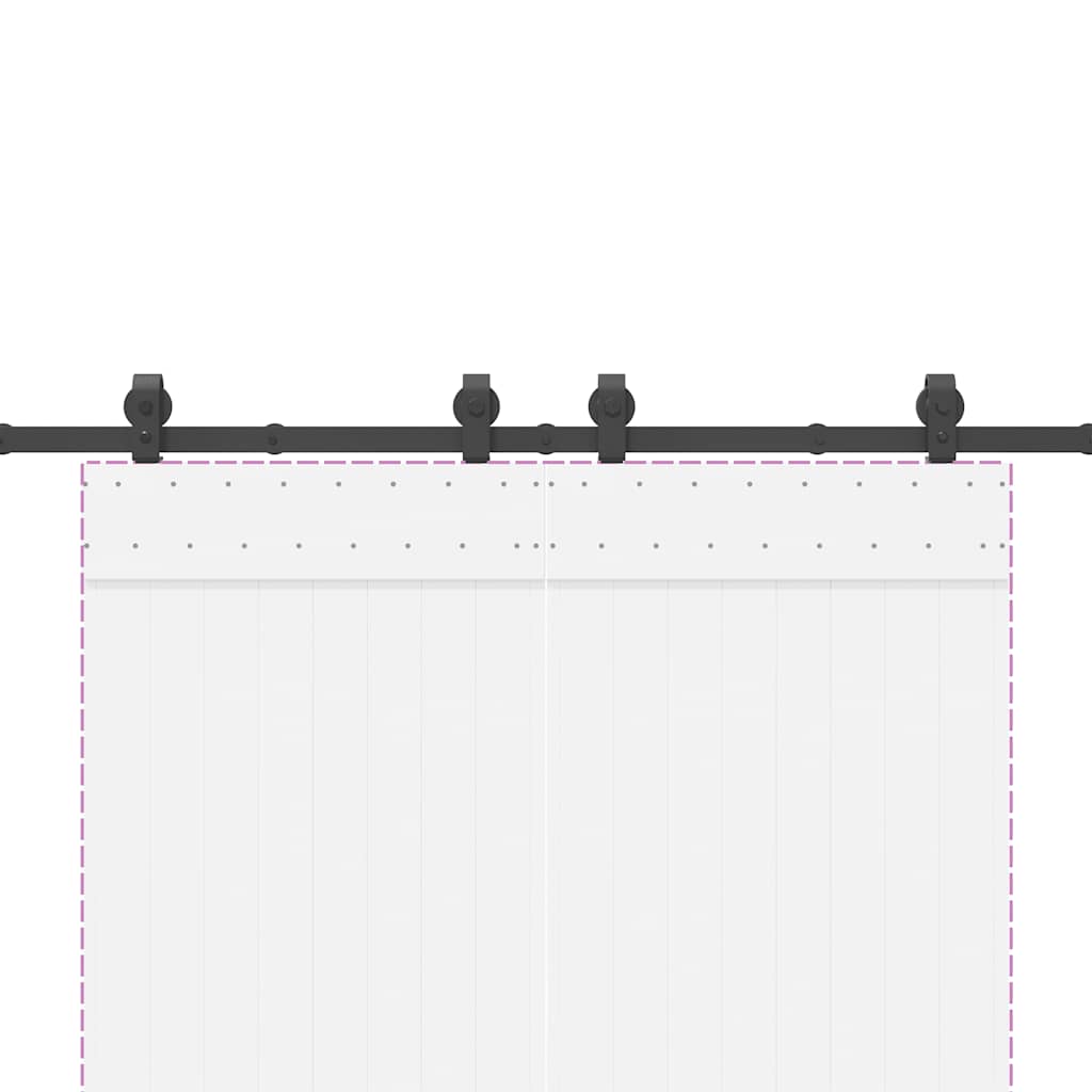 Schiebetürbeschlag-Set 200 cm Stahl Schwarz - Premium Türbeschläge & -klingeln  - Just €114.25! Shop now at homesales4u