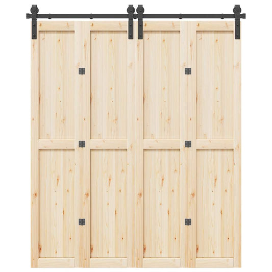 Schiebetürbeschlag-Set 183 cm Stahl Schwarz - Premium Türbeschläge & -klingeln  - Just €123.81! Shop now at homesales4u