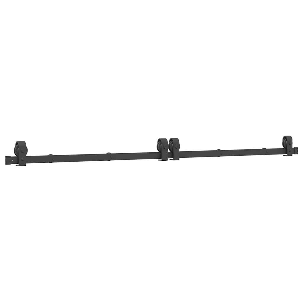 Schiebetürbeschlag-Set 200 cm Stahl Schwarz - Premium Türbeschläge & -klingeln  - Just €151.18! Shop now at homesales4u