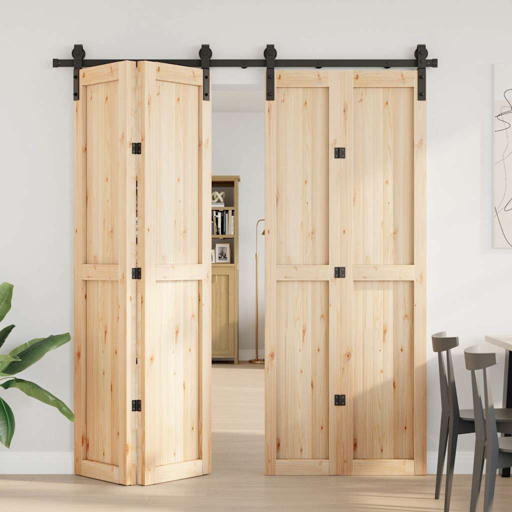 Schiebetürbeschlag-Set 200 cm Stahl Schwarz - Premium Türbeschläge & -klingeln  - Just €151.18! Shop now at homesales4u