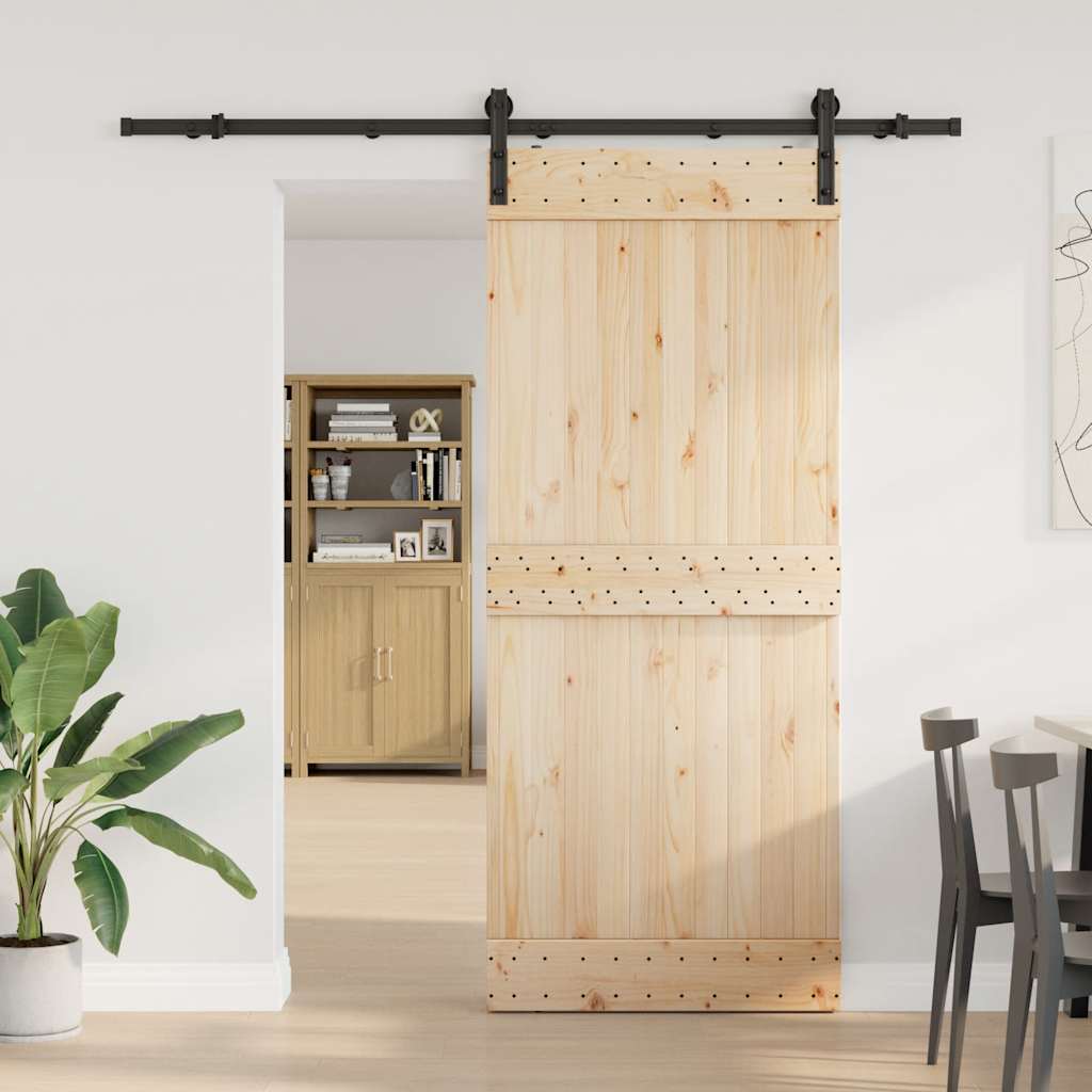 Schiebetürbeschlag-Set 200 cm Stahl Schwarz - Premium Türbeschläge & -klingeln  - Just €67.73! Shop now at homesales4u
