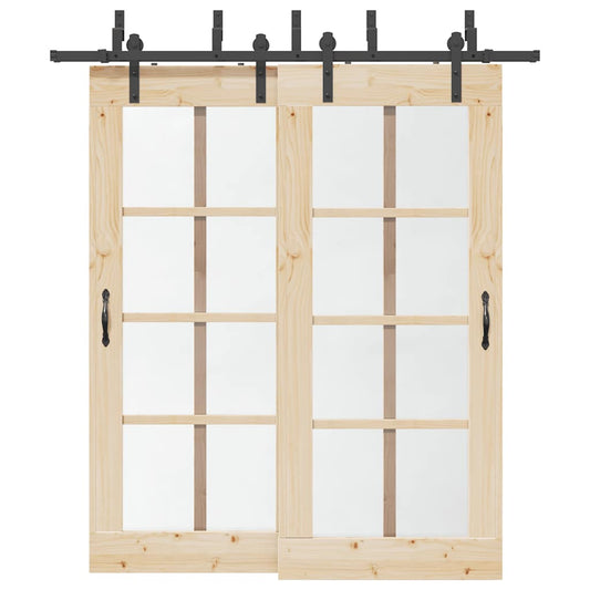 Schiebetürbeschlag-Set 200 cm Stahl Schwarz - Premium Türbeschläge & -klingeln  - Just €187.84! Shop now at homesales4u