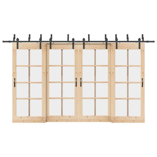 Schiebetürbeschlag-Set 400 cm Stahl Schwarz - Premium Türbeschläge & -klingeln  - Just €375.70! Shop now at homesales4u