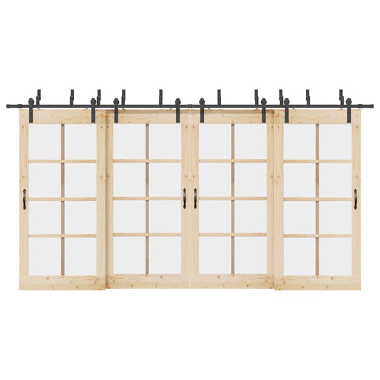 Schiebetürbeschlag-Set 427 cm Stahl Schwarz - Premium Türbeschläge & -klingeln  - Just €417.64! Shop now at homesales4u