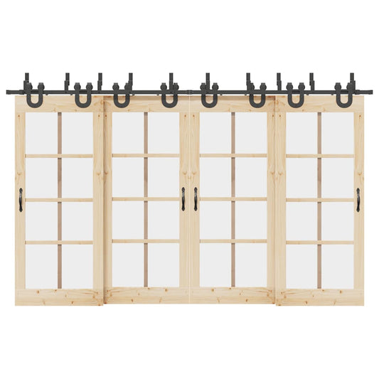 Schiebetürbeschlag-Set 366 cm Stahl Schwarz - Premium Türbeschläge & -klingeln  - Just €348.53! Shop now at homesales4u