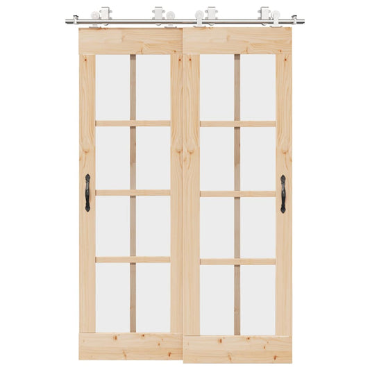 Schiebetür-Beschlagsatz 183 cm Edelstahl Silbern - Premium Türbeschläge & -klingeln  - Just €357.14! Shop now at homesales4u