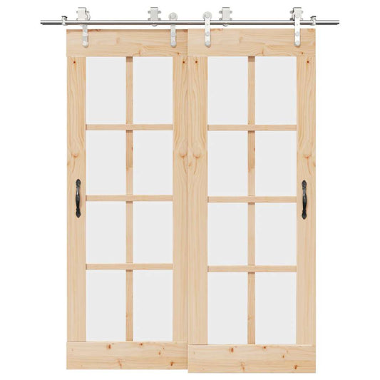 Schiebetür-Beschlagsatz 183 cm Edelstahl Silbern - Premium Türbeschläge & -klingeln  - Just €381.50! Shop now at homesales4u