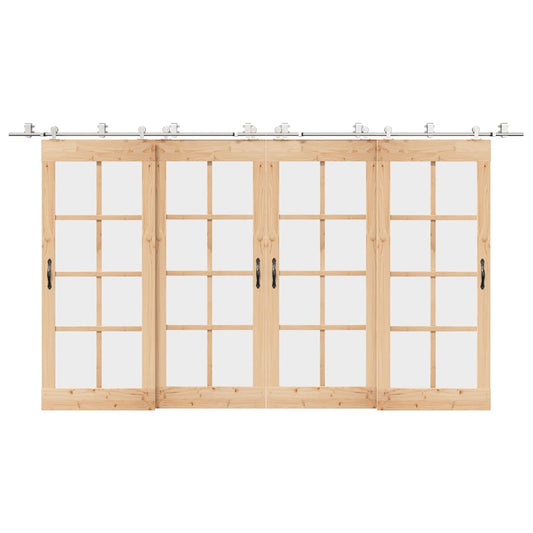 Schiebetür-Beschlagsatz 200 cm Edelstahl Silbern - Premium Türbeschläge & -klingeln  - Just €356.27! Shop now at homesales4u