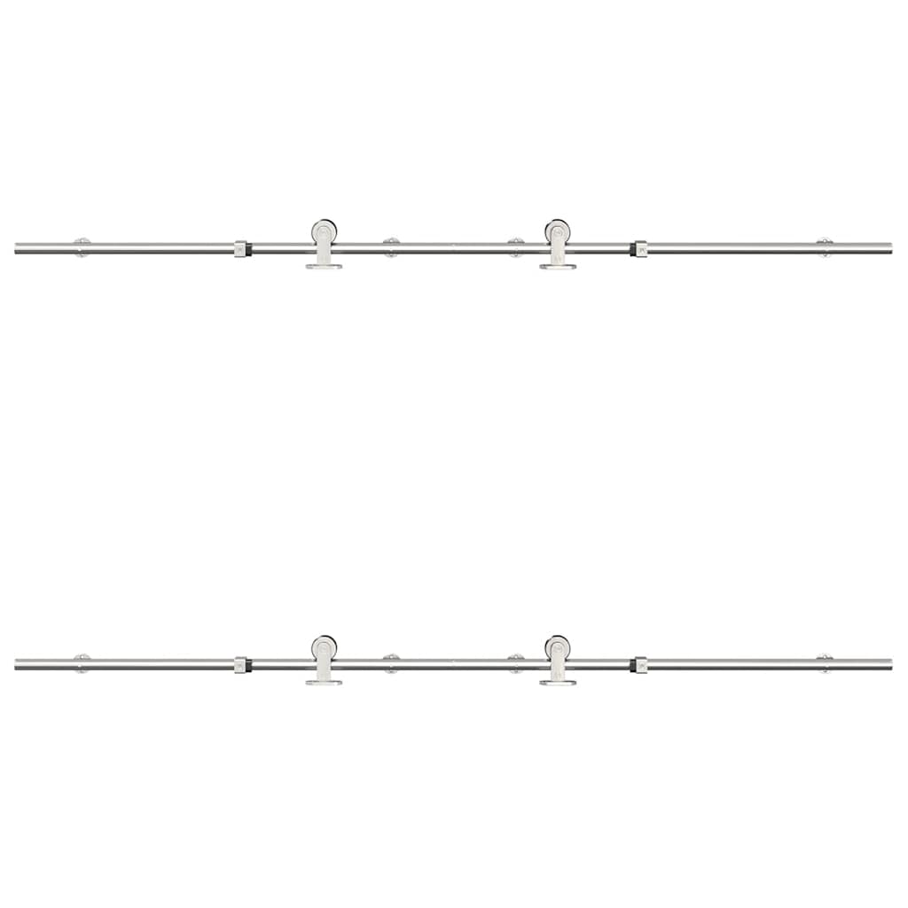Schiebetür-Beschlagsatz 183 cm Edelstahl Silbern - Premium Türbeschläge & -klingeln  - Just €262.14! Shop now at homesales4u