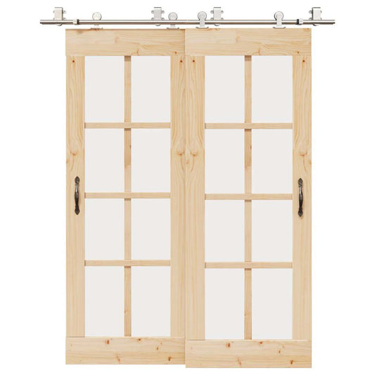 Schiebetür-Beschlagsatz 183 cm Edelstahl Silbern - Premium Türbeschläge & -klingeln  - Just €262.14! Shop now at homesales4u