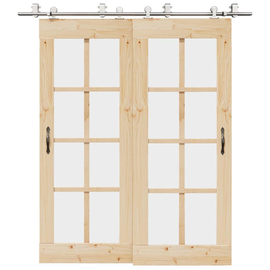 Schiebetür-Beschlagsatz 200 cm Edelstahl Silbern - Premium Türbeschläge & -klingeln  - Just €265.23! Shop now at homesales4u