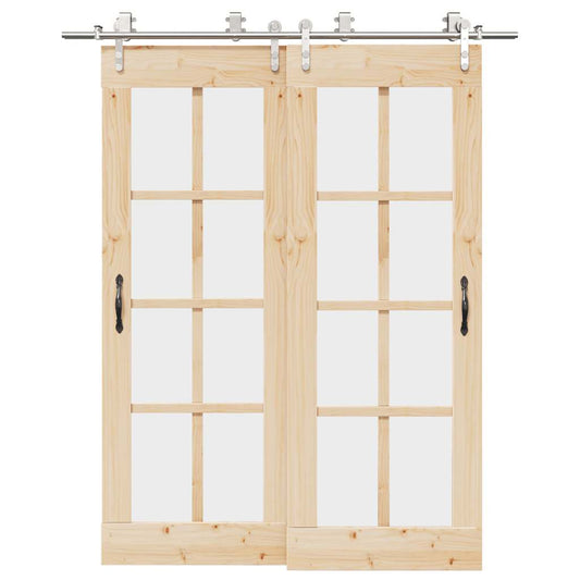Schiebetür-Beschlagsatz 183 cm Edelstahl Silbern - Premium Türbeschläge & -klingeln  - Just €295.91! Shop now at homesales4u