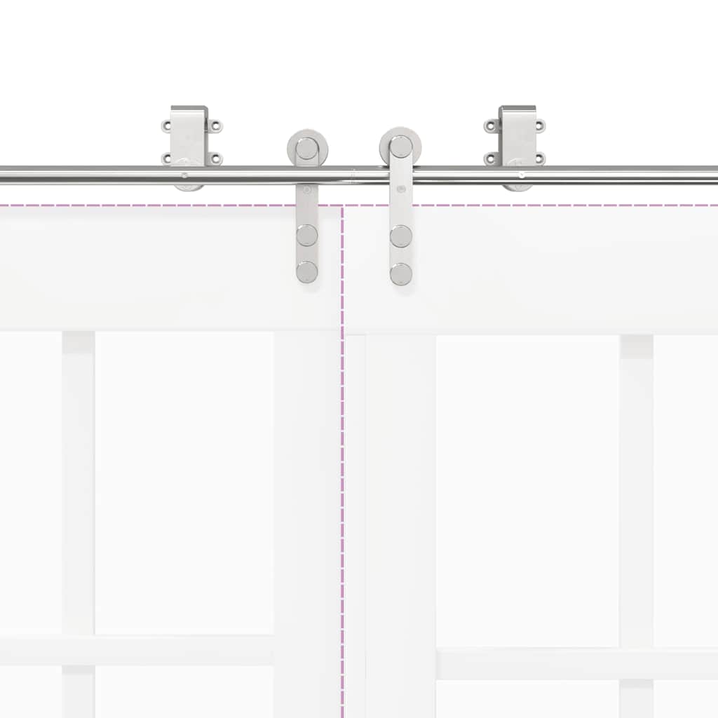 Schiebetür-Beschlagsatz 200 cm Edelstahl Silbern - Premium Türbeschläge & -klingeln  - Just €323.85! Shop now at homesales4u