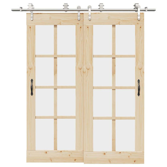 Schiebetür-Beschlagsatz 200 cm Edelstahl Silbern - Premium Türbeschläge & -klingeln  - Just €323.85! Shop now at homesales4u