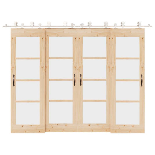 Schiebetür-Beschlagsatz 366 cm Edelstahl Silbern - Premium Türbeschläge & -klingeln  - Just €714.29! Shop now at homesales4u