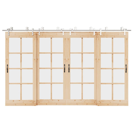 Schiebetür-Beschlagsatz 366 cm Edelstahl Silbern - Premium Türbeschläge & -klingeln  - Just €763.03! Shop now at homesales4u