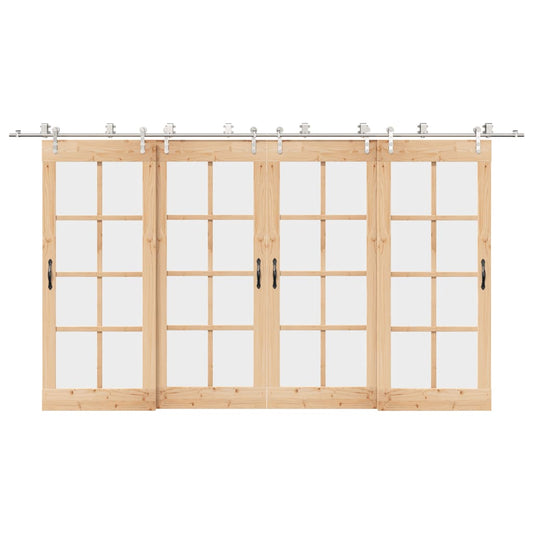 Schiebetür-Beschlagsatz 400 cm Edelstahl Silbern - Premium Türbeschläge & -klingeln  - Just €712.53! Shop now at homesales4u