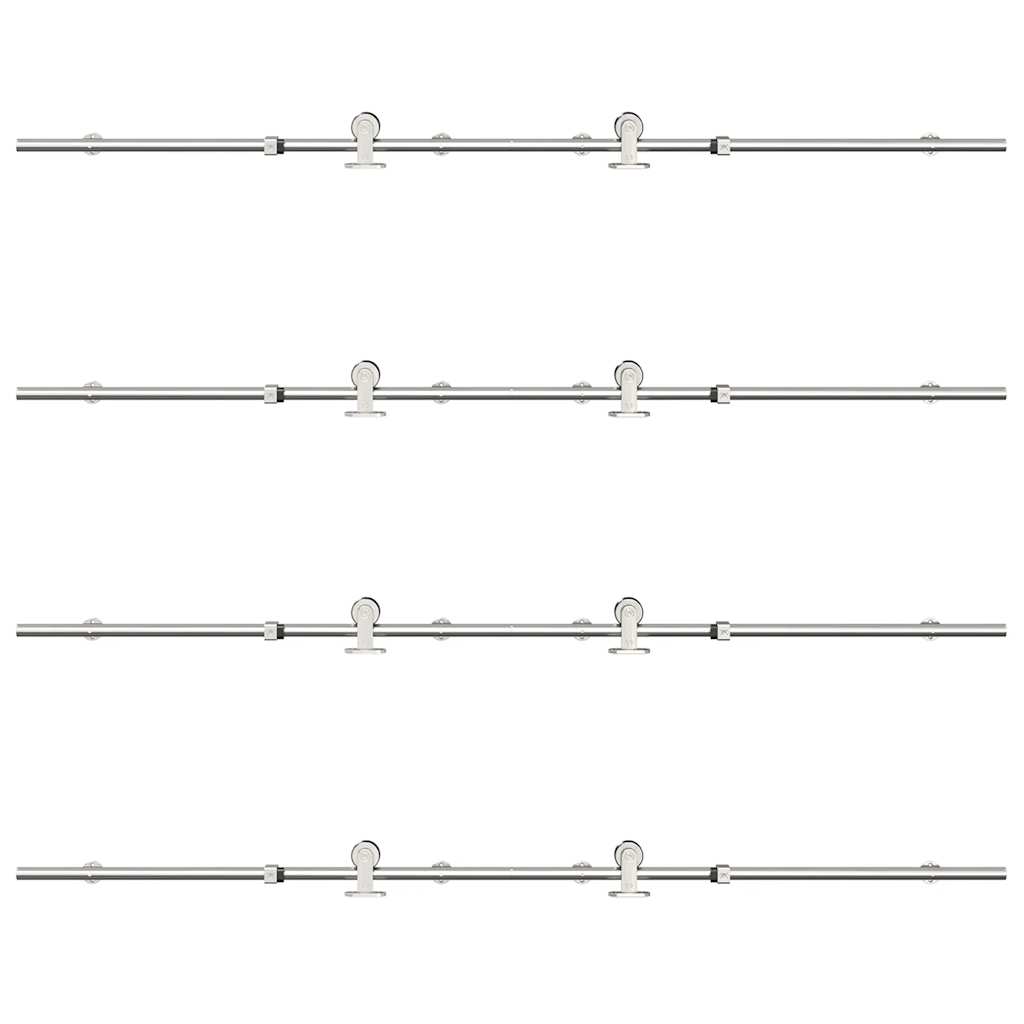Schiebetür-Beschlagsatz 366 cm Edelstahl Silbern - Premium Türbeschläge & -klingeln  - Just €524.29! Shop now at homesales4u