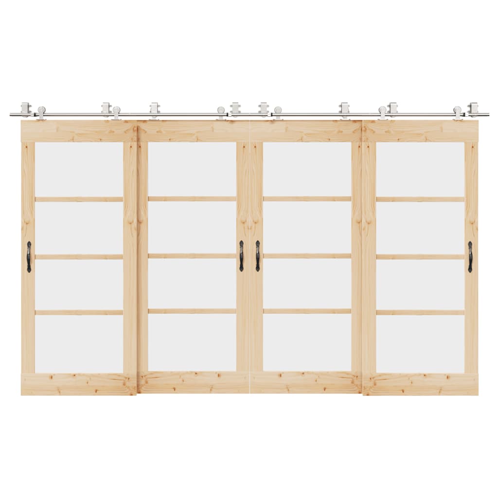 Schiebetür-Beschlagsatz 366 cm Edelstahl Silbern - Premium Türbeschläge & -klingeln  - Just €524.29! Shop now at homesales4u