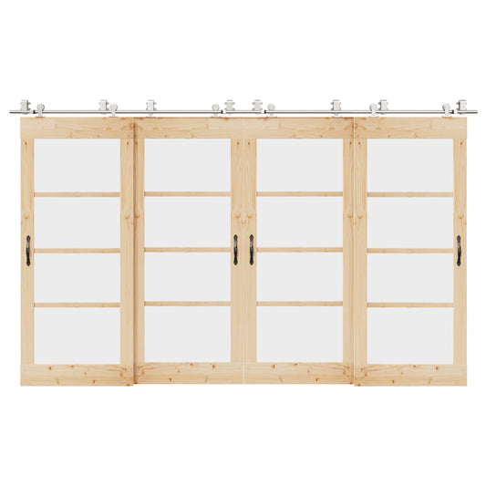 Schiebetür-Beschlagsatz 366 cm Edelstahl Silbern - Premium Türbeschläge & -klingeln  - Just €524.13! Shop now at homesales4u