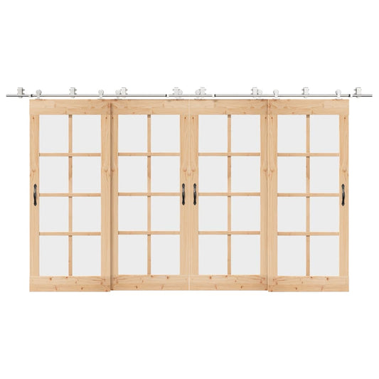 Schiebetür-Beschlagsatz 400 cm Edelstahl Silbern - Premium Türbeschläge & -klingeln  - Just €530.47! Shop now at homesales4u