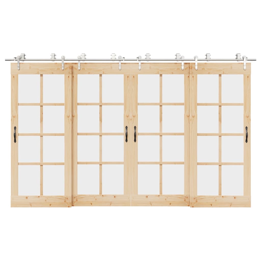 Schiebetür-Beschlagsatz 366 cm Edelstahl Silbern - Premium Türbeschläge & -klingeln  - Just €591.82! Shop now at homesales4u