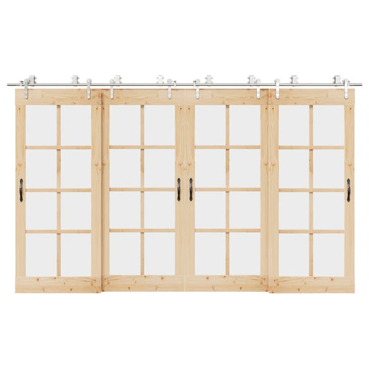 Schiebetür-Beschlagsatz 366 cm Edelstahl Silbern - Premium Türbeschläge & -klingeln  - Just €591.82! Shop now at homesales4u